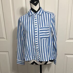 VINEYARD VINES Blue & White Striped Button Down